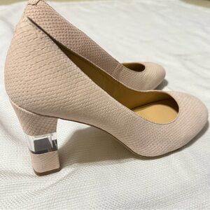 TALBOTS Pink Round Toe Lucite Block Heel Pockets 7.5